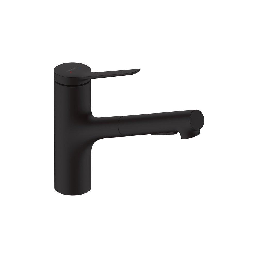 Hansgrohe Zesis Single Handle Pull Out Kitchen Faucet in Matte Black