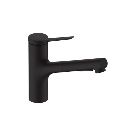 Hansgrohe Zesis Single Handle Pull Out Kitchen Faucet in Matte Black