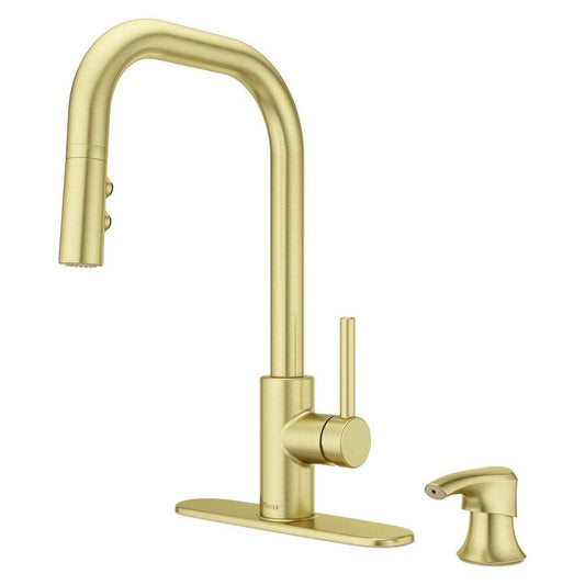 Pfister Zanna™ Single Handle Pull Down Kitchen Faucet in Brushed Gold