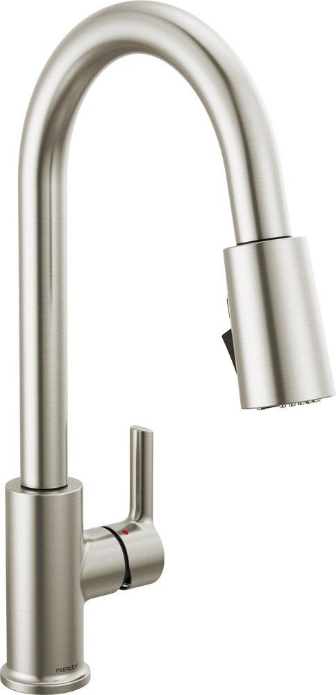 Peerless® Flute™ Single Handle Pull Down Kitchen Faucet in Stainless