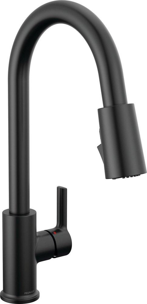 Single Handle Pull Down Kitchen Faucet in Matte Black