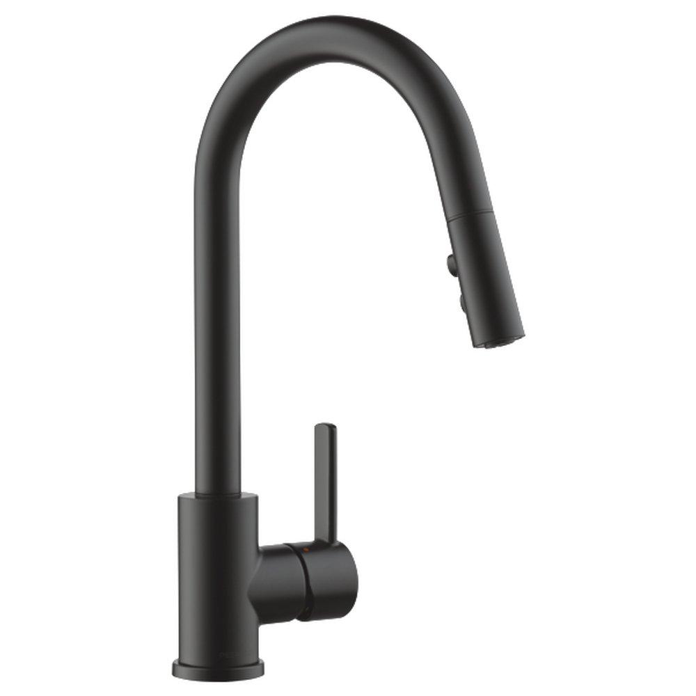 Peerless® Precept Single Handle Pull Down Kitchen Faucet in Matte Black