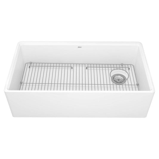 DXV Avery® 35-3/4 in. Farmhouse Fireclay Single Bowl Kitchen Sink in Canvas White