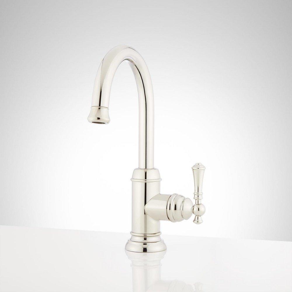 Signature Hardware Amberley Single Handle Bar Faucet in Polished Nickel