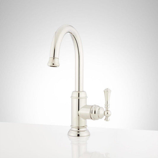 Signature Hardware Amberley Single Handle Bar Faucet in Polished Nickel