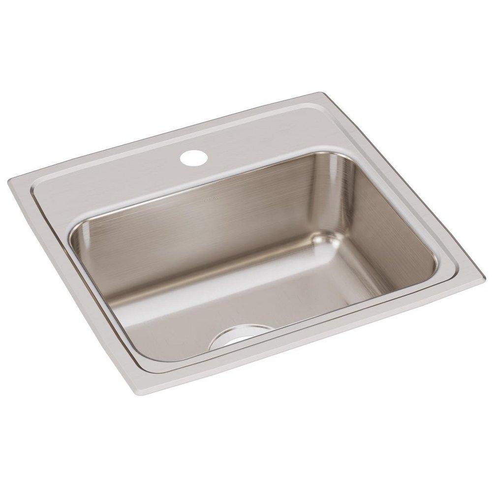 Elkay Lustertone® 19 in. Drop-in Stainless Steel Single Bowl Kitchen Sink in Lustrous Satin