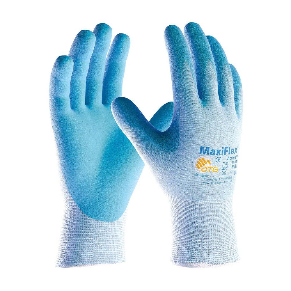 Nylon and Nitrile Size L Glove in Light Blue