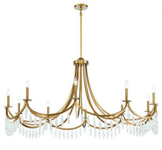 Savoy House Kameron 60W 10-Light 1-Tier Incandescent Chandelier in Warm Brass