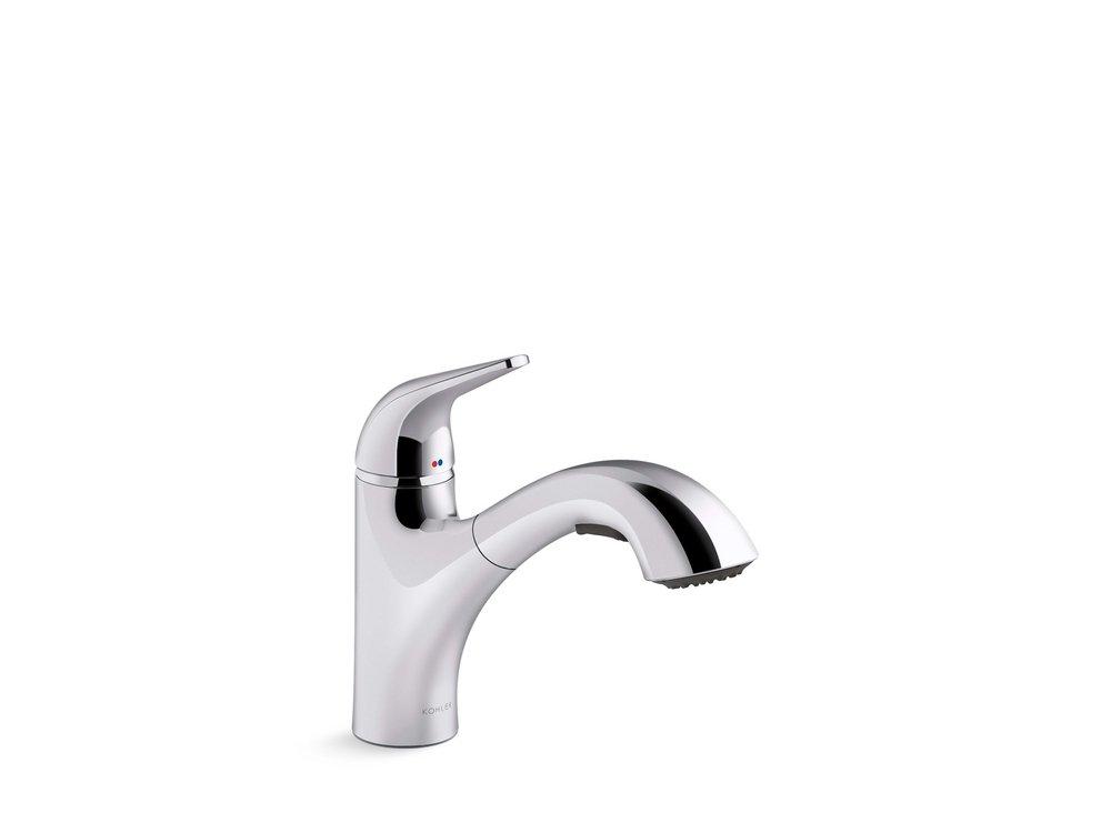 KOHLER Jolt™ Single Handle Pull Out Kitchen Faucet in Polished Chrome