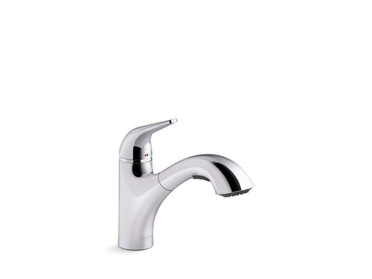 KOHLER Jolt™ Single Handle Pull Out Kitchen Faucet in Polished Chrome