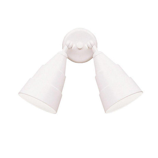 150 W 2 Light Incandescent Flood Light in White