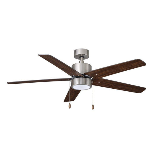 RP Lighting Aldea V 52 in. 5-Blade Indoor Ceiling Fan in Brushed Nickel