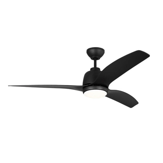 Visual Comfort & Co. Fan Avila Coastal 54 in. 3-Blade Indoor or Outdoor Ceiling Fan in Midnight Black