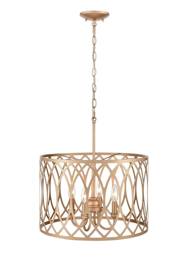 Millennium Lighting Arelyn 4-Light Pendant Light in Painted Modern Gold