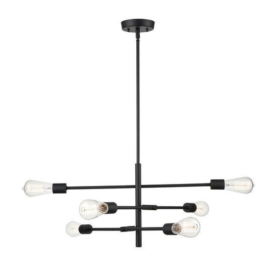 Millennium Lighting Decco 6-Light Pendant Light in Matte Black