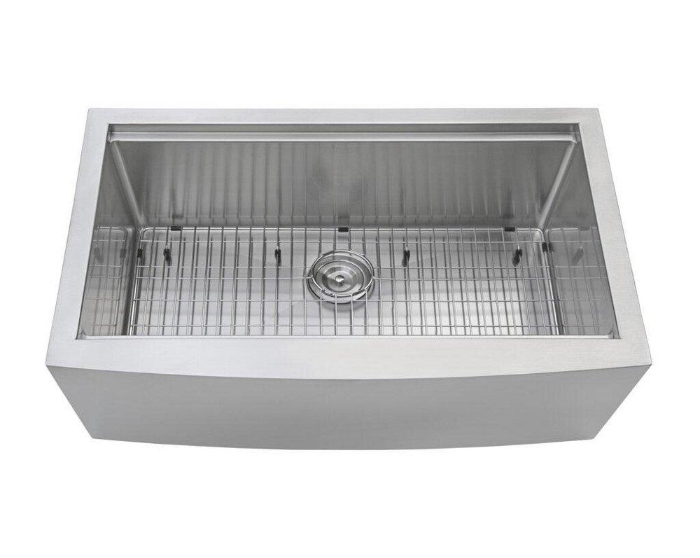 Ruvati Verona 33 in. Farmhouse Stainless Steel Single Bowl Workstation Kitchen Sink