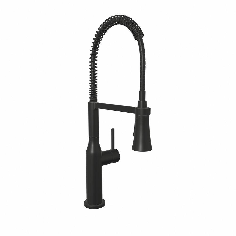PROFLO® Basque Single Handle Pre-Rinse Kitchen Faucet in Matte Black