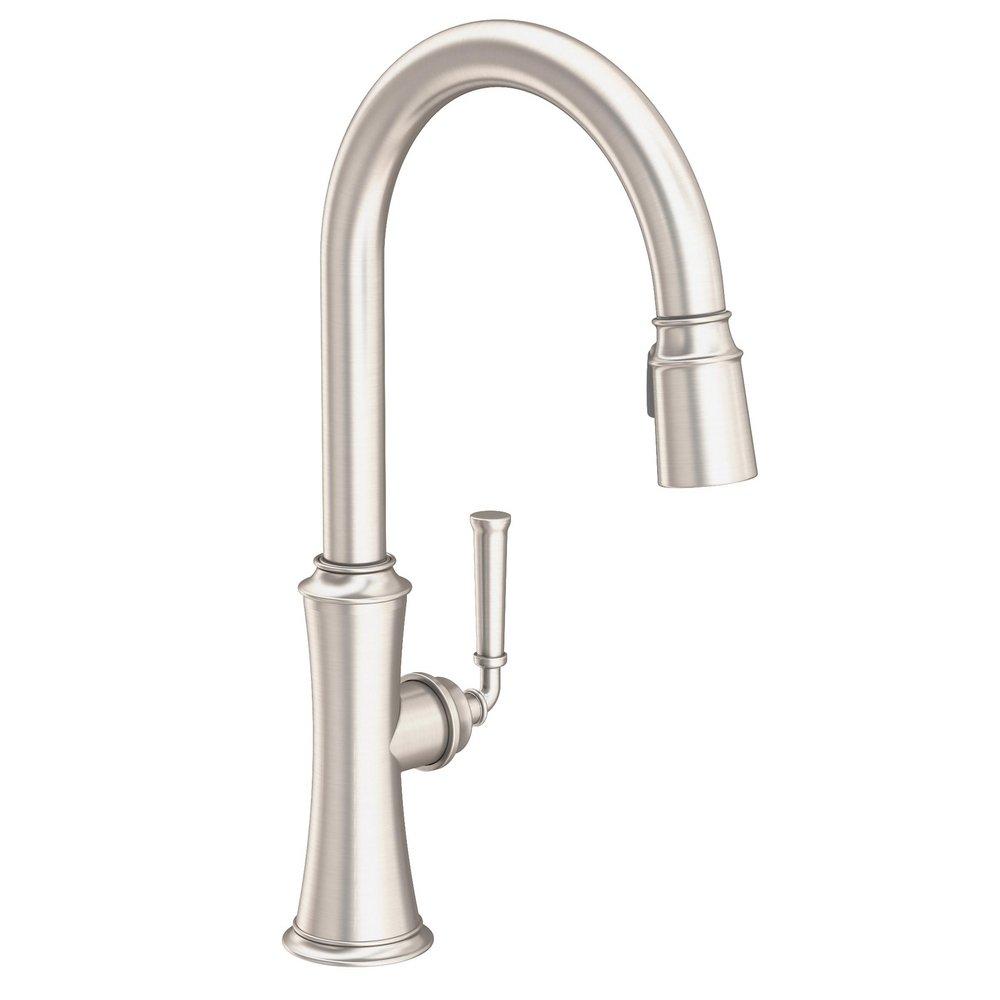 Newport Brass Stripling Single Handle Pull Down Kitchen Faucet in Satin Nickel - PVD