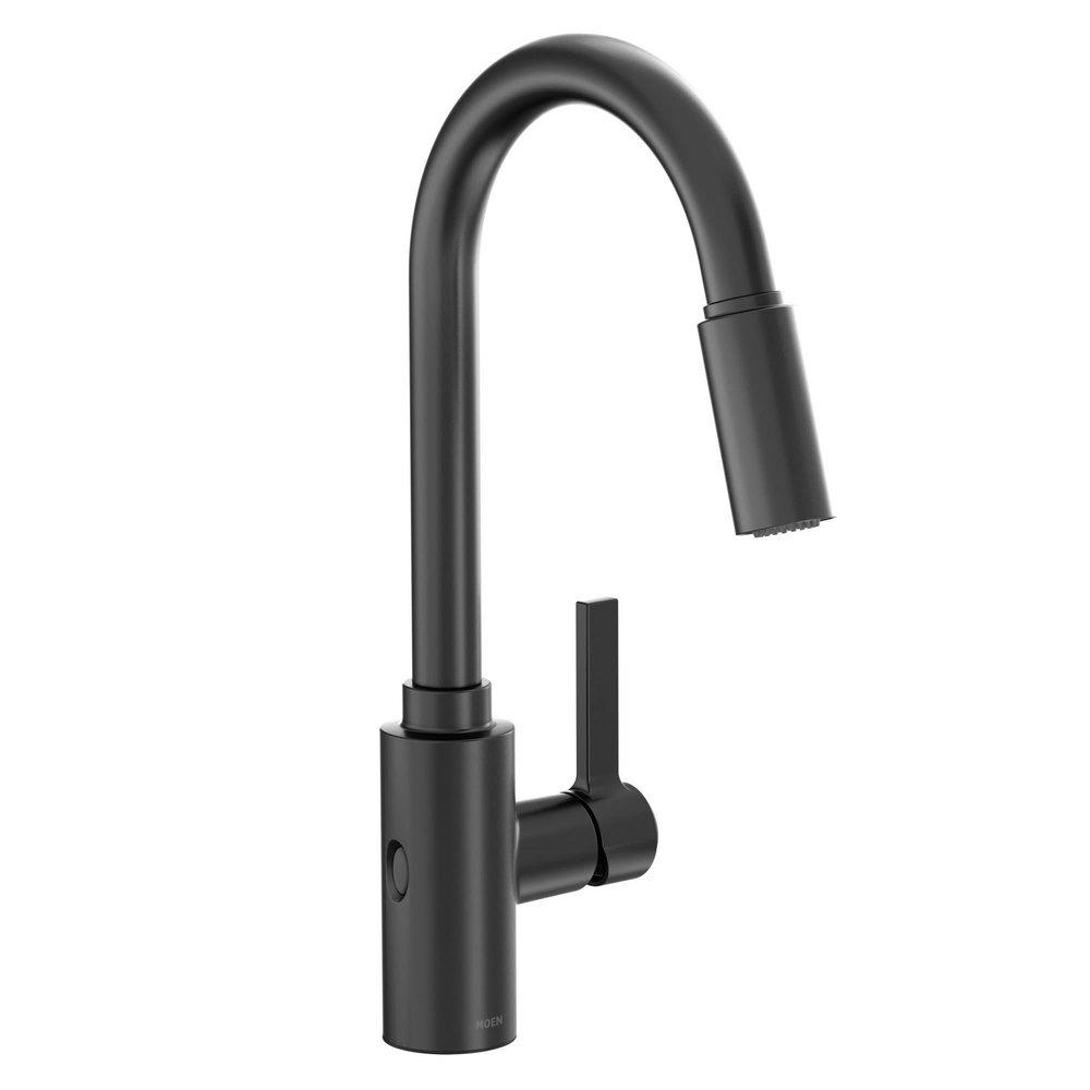 Moen Genta™ MotionSense Wave™ Single Handle Pull Down Kitchen Faucet in Matte Black