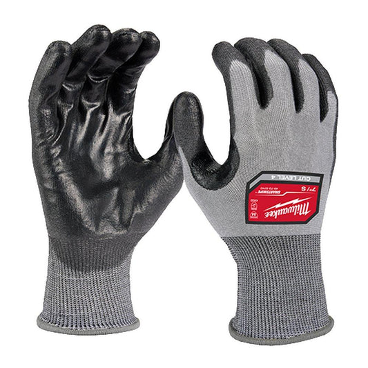 Size L Dipped Nitrile and Polyurethane Plastic Gloves in Grey