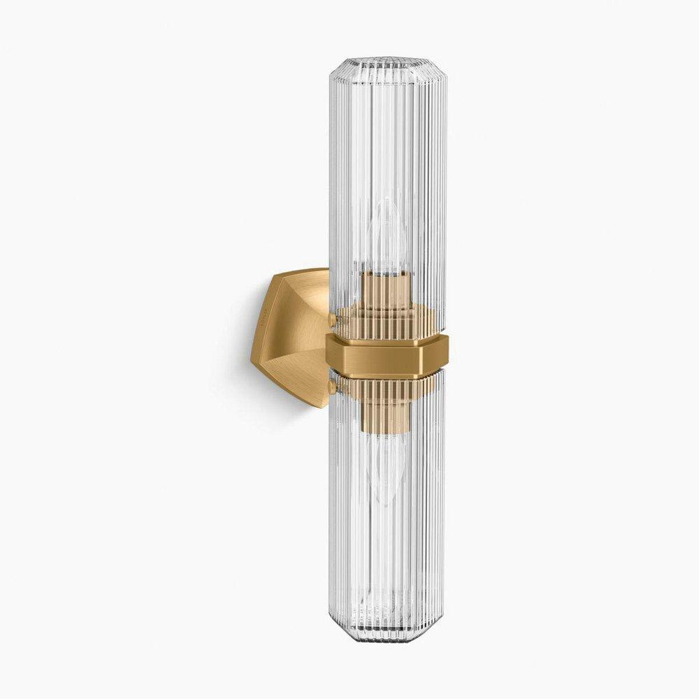 KOHLER Occasion™ 2?Light 6 in. Wide Vertical Sconce in Brushed Moderne Brass