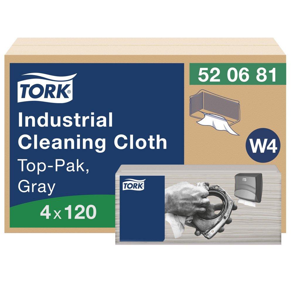 Tork exelCLEAN 16-3/10 x 14 in. Polyester Cleaning Cloth in Grey (Case of 120, Pack of 4)