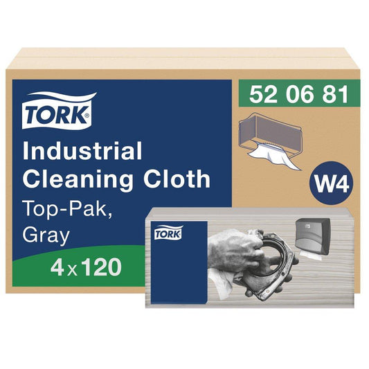 Tork exelCLEAN 16-3/10 x 14 in. Polyester Cleaning Cloth in Grey (Case of 120, Pack of 4)