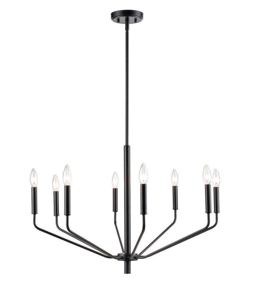 Millennium Lighting Laurell 8-Light Chandelier Ceiling Light in Matte Black