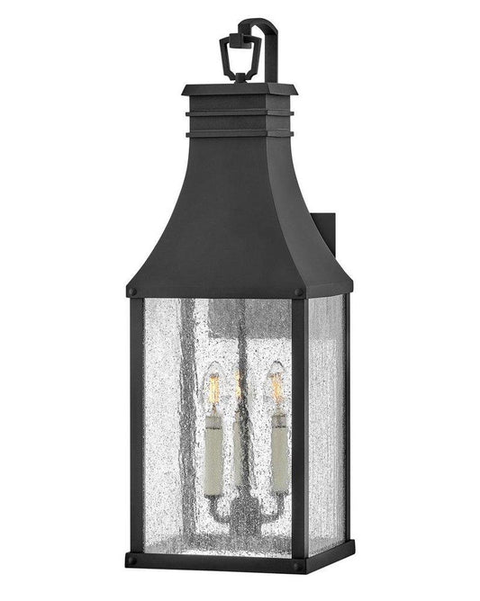 Hinkley Beacon Hill 60W 3-Light 26-3/10 in. Wall Sconce in Museum Black