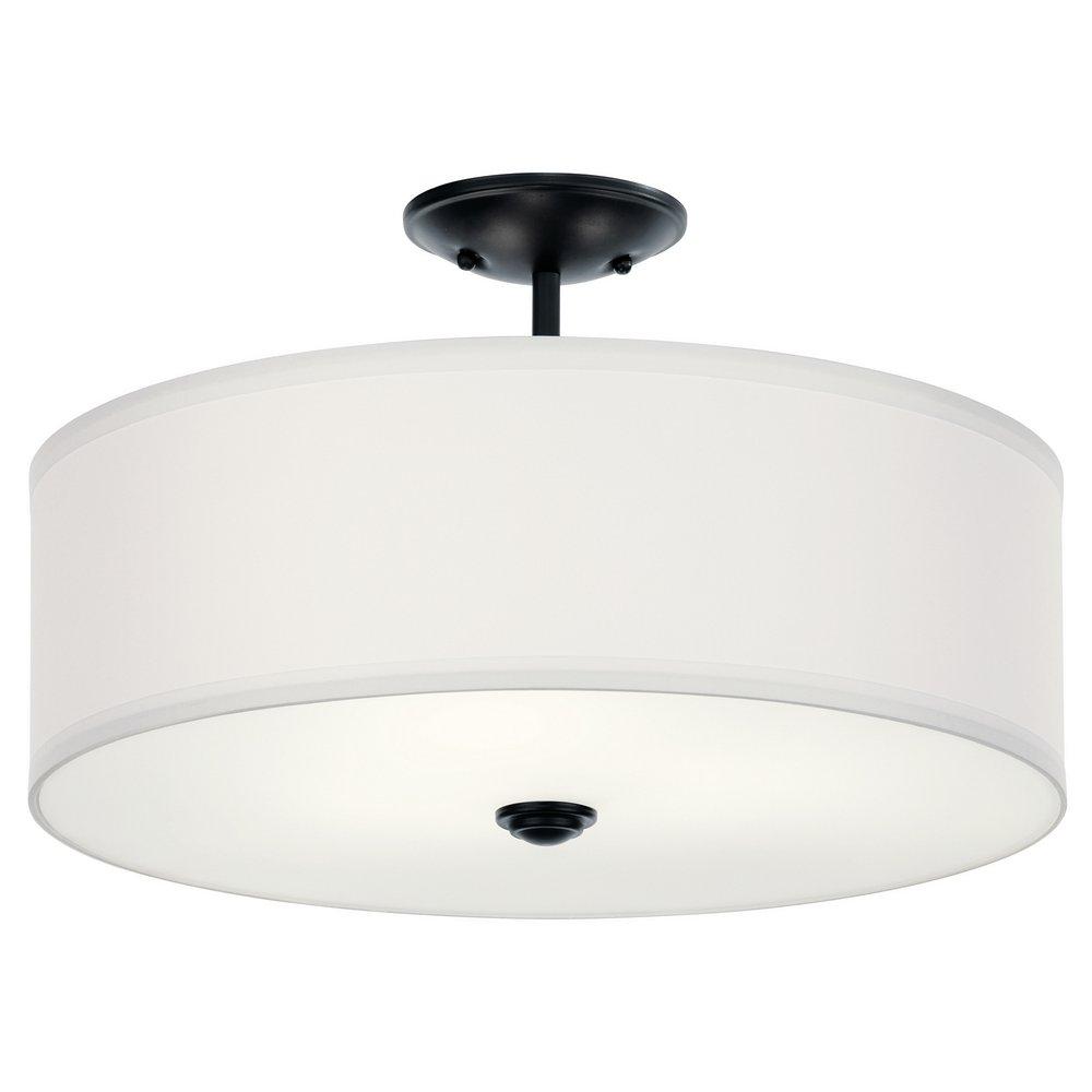 Kichler Lighting Shailene™ 75W 3-Light Medium E-26 Incandescent Semi-Flush Mount Ceiling Fixture in Black