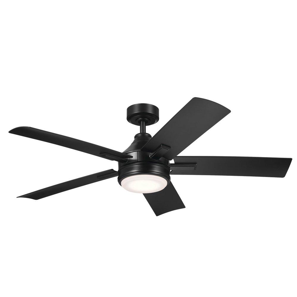 Kichler Lighting Tide 52 in. 5-Blade Indoor or Outdoor Ceiling Fan in Satin Black
