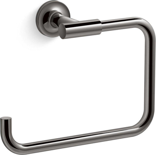 KOHLER Purist® Rectangular Open Towel Ring in Vibrant® Titanium