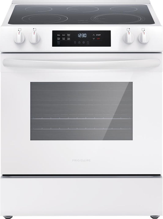 30 in. 5-Burner Electric Freestanding Range with Steam Clean in Black/Stainless Steel