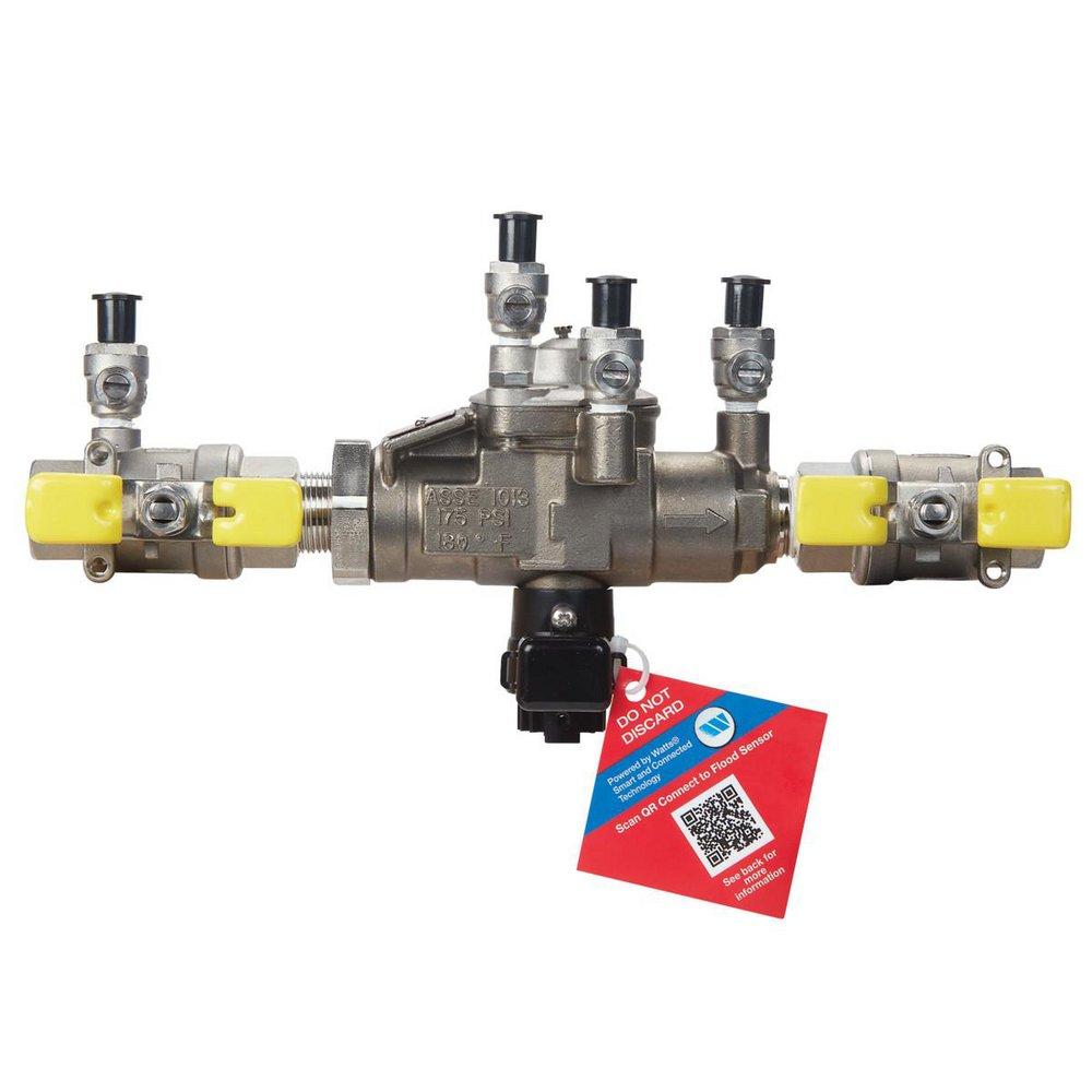 Watts Series SS009 1/2 in. Stainless Steel FPT Reduced Pressure Zone Assembly with Quarter Turn Shutoff Valves and Flood Sensor