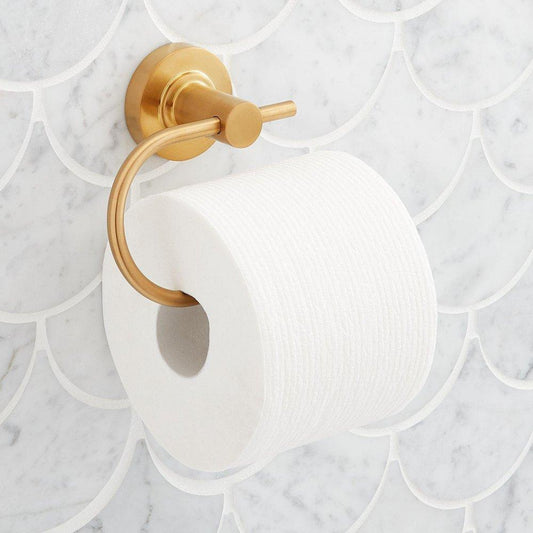 Signature Hardware Lexia Wall Mount Toilet Tissue Holder in Brushed Gold