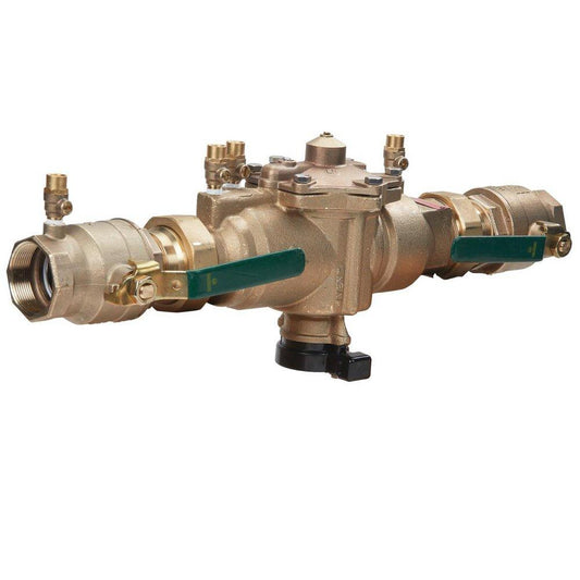 Watts Series LFU009 2 in Copper Silicon Alloy Union Reduced Pressure Zone Assembly with Flood Sensor and Quarter-Turn Ball Valves