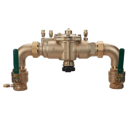 Watts Series U009 2 in Bronze Union Reduced Pressure Zone Assembly with Flood Sensor and Quarter-Turn Ball Valves