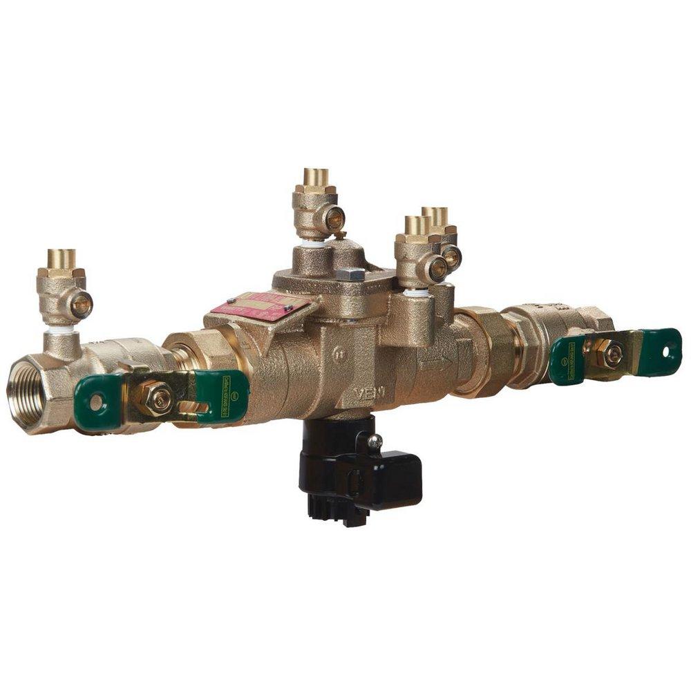 Watts Series LFU009 3/4 in Cast Copper Silicon Alloy Union Reduced Pressure Zone Assembly with Flood Sensor and Quarter-Turn Ball Valves