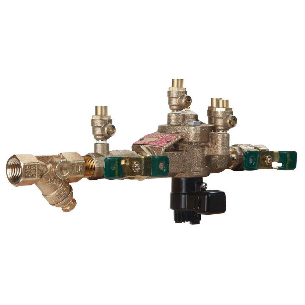 Watts Series LF009 1/2 in. Cast Copper Silicon Alloy FPT Reduced Pressure Zone Assembly with Quarter Turn Shutoff Valves, Strainer and Flood Sensor