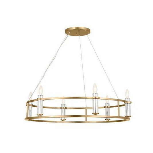 Kichler Lighting Rosalind 33-1/4 x 130 in. 60W 6-Light 1-Tier Incandescent Chandelier in Brushed Natural Brass