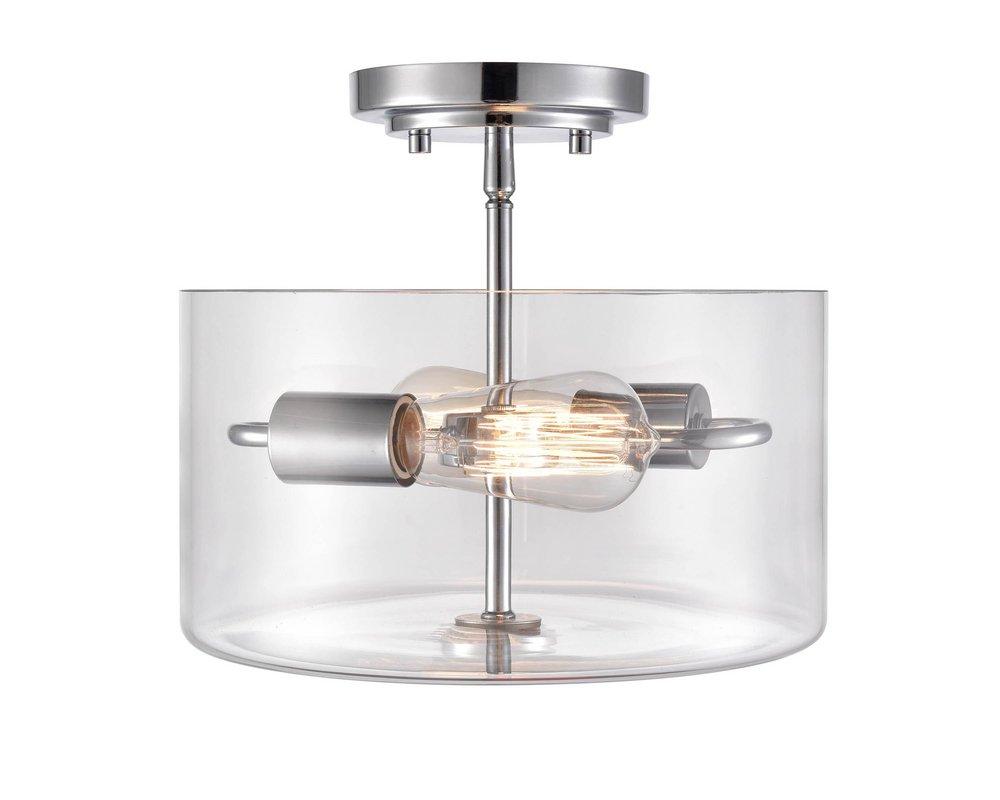 Millennium Lighting Verlana 2-Light Semi-Flush Mount Ceiling Light in Chrome