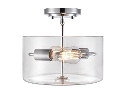 Millennium Lighting Verlana 2-Light Semi-Flush Mount Ceiling Light in Chrome