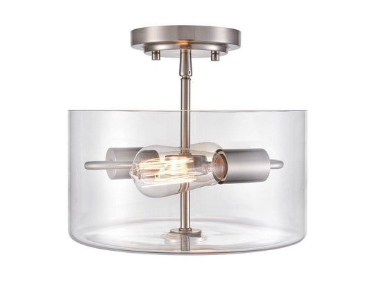 Millennium Lighting Verlana 2-Light Semi-Flush Mount Ceiling Light in Brushed Nickel