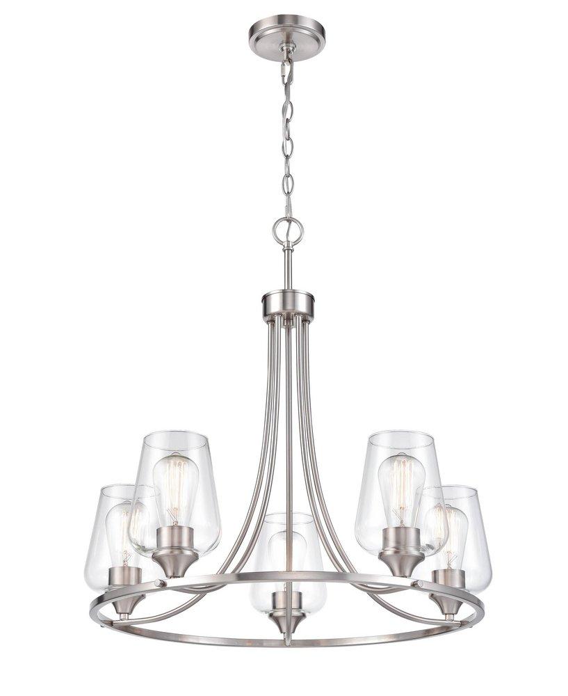 Millennium Lighting Ashford 5-Light Chandelier Ceiling Light in Brushed Nickel