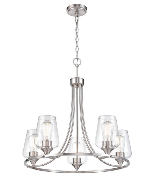 Millennium Lighting Ashford 5-Light Chandelier Ceiling Light in Brushed Nickel
