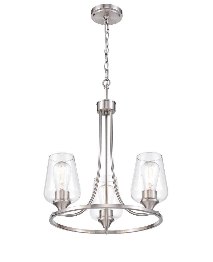 Millennium Lighting Ashford 3-Light Chandelier Ceiling Light in Brushed Nickel