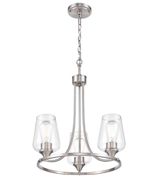 Millennium Lighting Ashford 3-Light Chandelier Ceiling Light in Brushed Nickel