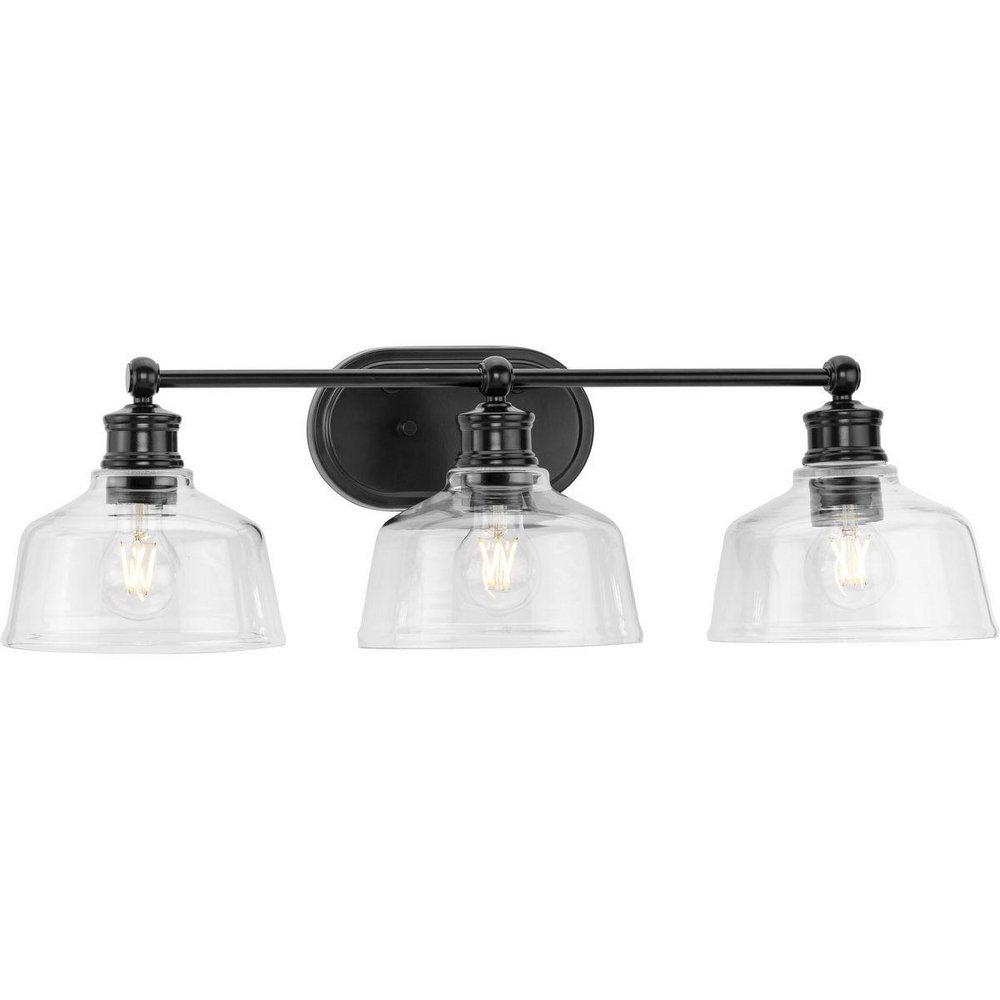 Progress Lighting Singleton 60W 3-Light Medium E-26 Vanity Fixture in Matte Black