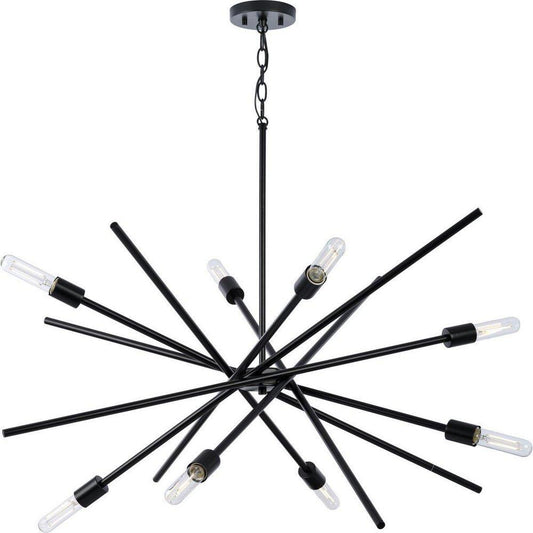Progress Lighting Astra 77 in. 60W 8-Light 1-Tier Incandescent Chandelier in Matte Black