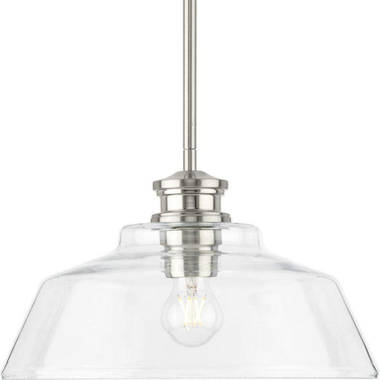 Progress Lighting Singleton 60W 1-Light Medium E-26 LED Pendant Light in Brushed Nickel